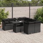Loungeset 9-delig poly rattan zwart