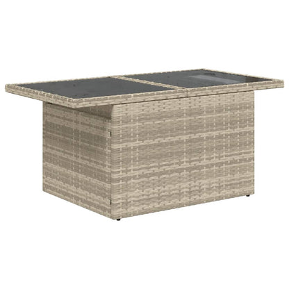 9-delige Loungeset met kussens poly rattan lichtgrijs