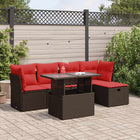 Loungeset poly rattan acacia bruin 6-delig