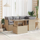 Loungeset 5-delig poly rattan beige