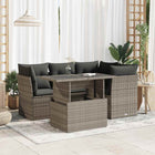 5-piece Loungeset with cushions poly rattan grey