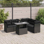 Loungeset 7-delig poly rattan zwart
