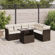 Loungeset 7-delig poly rattan bruin