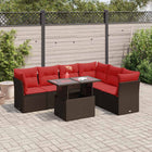 Loungeset 7-delig poly rattan bruin acacia