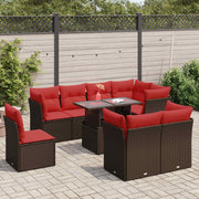 Loungeset 9-delig poly rattan bruin