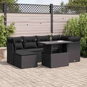 Loungeset 7-delig poly rattan zwart