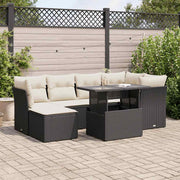 Loungeset 7-delig poly rattan zwart