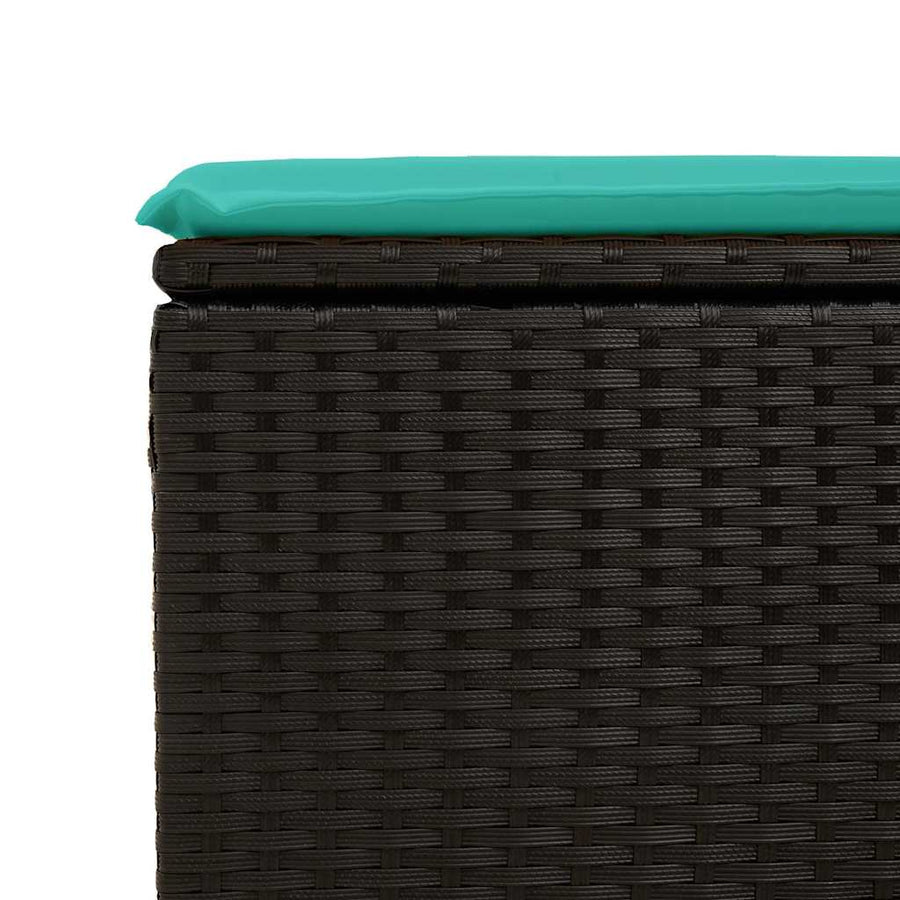 7-delige Loungeset met kussens poly rattan acacia zwart