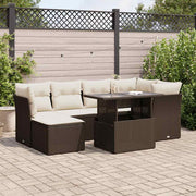 Loungeset 7-delig poly rattan bruin