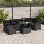 Loungeset 8-delig poly rattan zwart