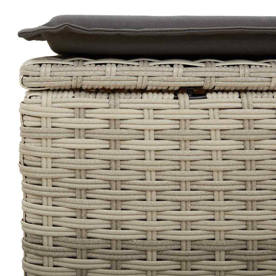 8-delige Loungeset met kussens poly rattan lichtgrijs