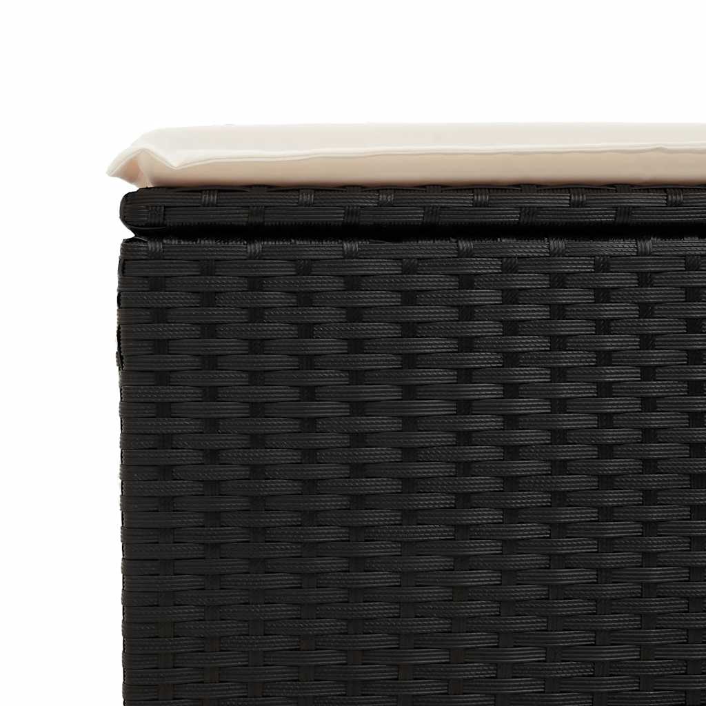 9-delige Loungeset met kussens poly rattan zwart