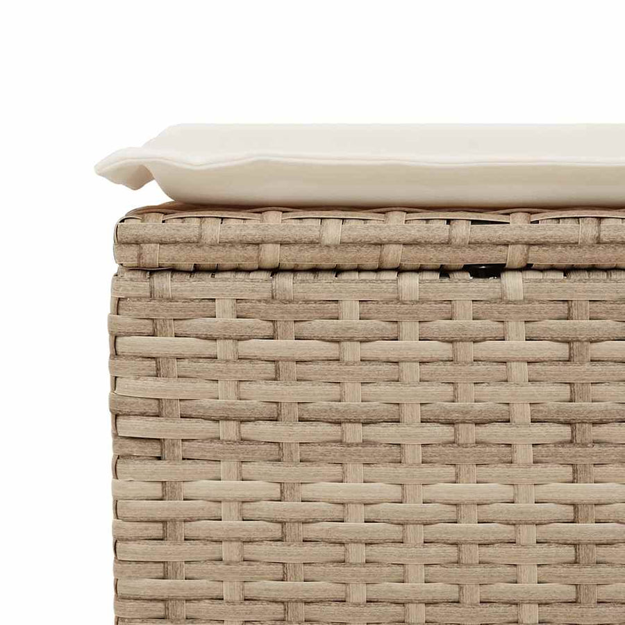 9-delige Loungeset met kussens poly rattan beige