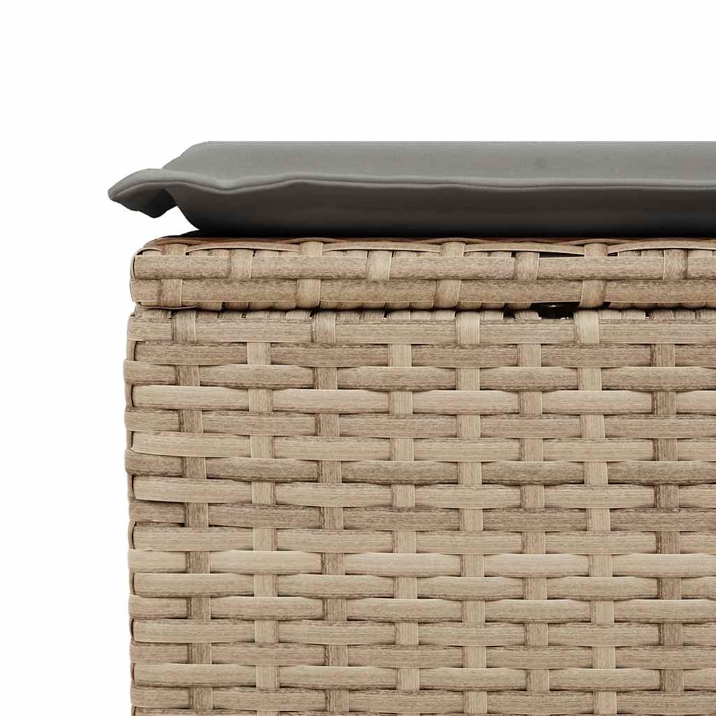 9-delige Loungeset met kussens poly rattan beige