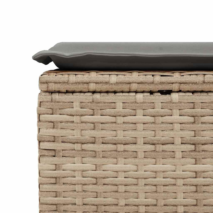 9-delige Loungeset met kussens poly rattan beige