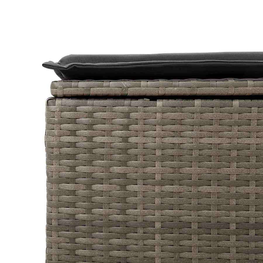 9-delige Loungeset met kussens poly rattan grijs