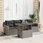 5-piece Loungeset with cushions poly rattan grey