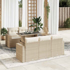 Loungeset 6-delig poly rattan beige