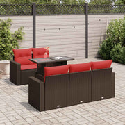 Loungeset 6-delig poly rattan bruin