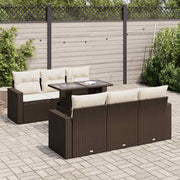 Loungeset 7-delig poly rattan bruin