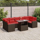 Loungeset 8-delig poly rattan bruin