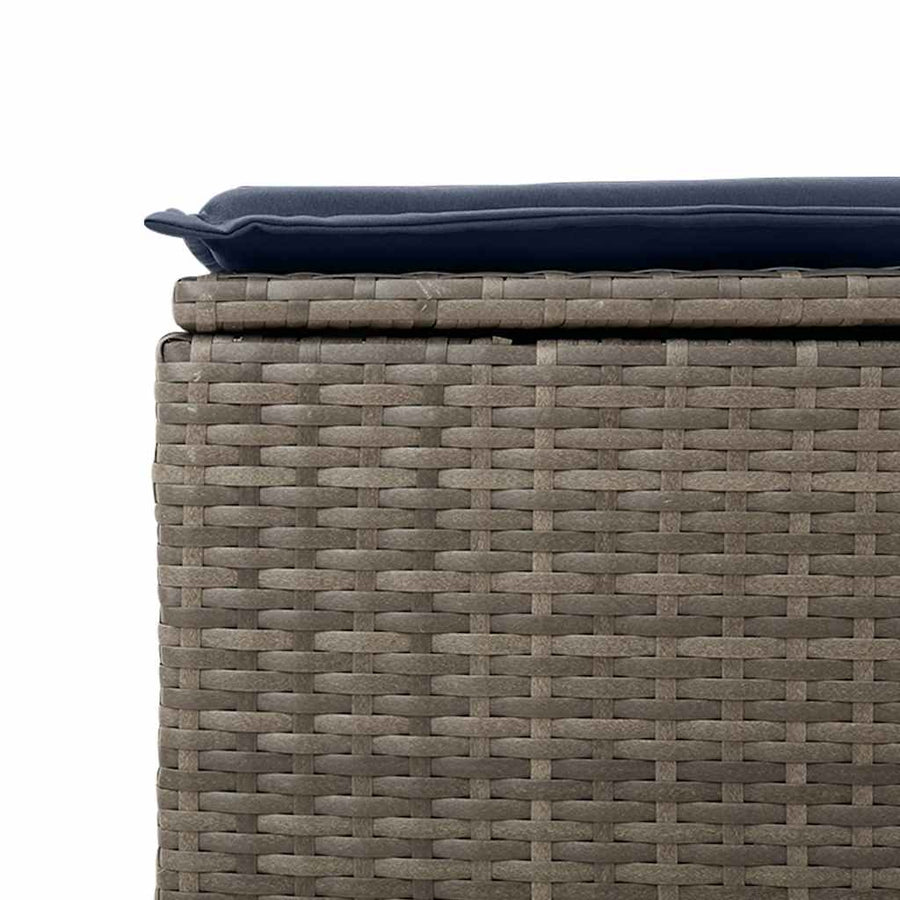 6-delige Loungeset met kussens poly rattan acacia grijs