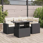 5-Piece Loungeset with Cushions Poly Rattan Black