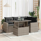 5-piece Loungeset with cushions poly rattan grey
