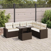 Loungeset 7-delig poly rattan bruin