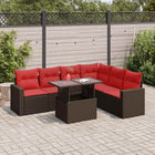 Loungeset 7-delig poly rattan grijs