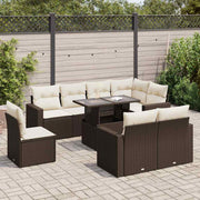Loungeset 9-delig poly rattan bruin