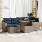Loungeset 7-delig poly rattan acacia grijs