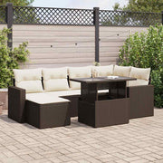 Loungeset 7-delig poly rattan bruin