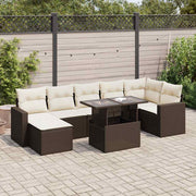 Loungeset 8-delig poly rattan bruin