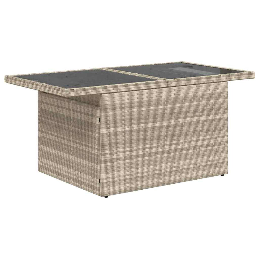 9-delige Loungeset met kussens poly rattan lichtgrijs