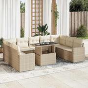 Loungeset 10-delig poly rattan beige
