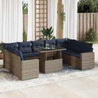 Loungeset 10-delig poly rattan grijs