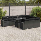 Loungeset 11-delig poly rattan zwart