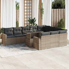 11-piece Loungeset with cushions poly rattan grey
