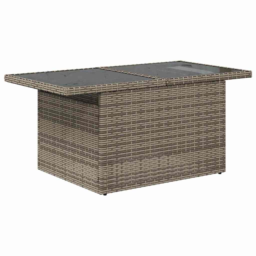 11-delige Loungeset met kussens poly rattan acacia zwart