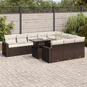 Loungeset 11-delig poly rattan bruin