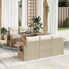 Loungeset 6-delig poly rattan beige
