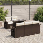 Loungeset 6-delig poly rattan bruin
