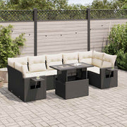 Loungeset 8-delig poly rattan zwart
