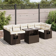 Loungeset 8-delig poly rattan bruin