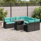Loungeset 9-delig poly rattan zwart