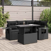 Loungeset 5-delig poly rattan zwart
