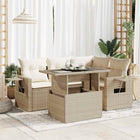 Loungeset 5-delig poly rattan beige