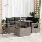 Loungeset 5-delig poly rattan grijs