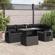 Loungeset 6-delig poly rattan zwart